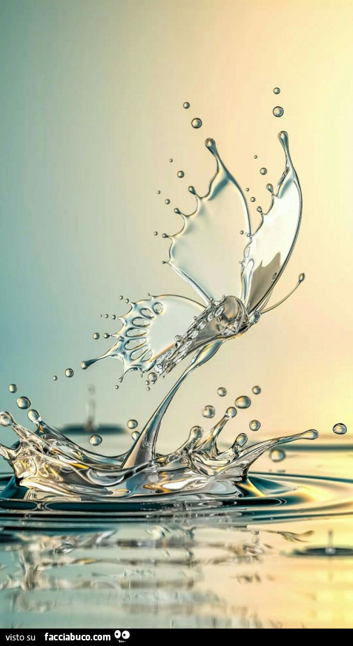 Schizzi d'acqua a forma di farfalla