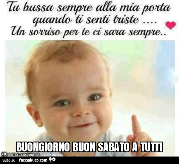 Buongiorno buon sabato a tutti