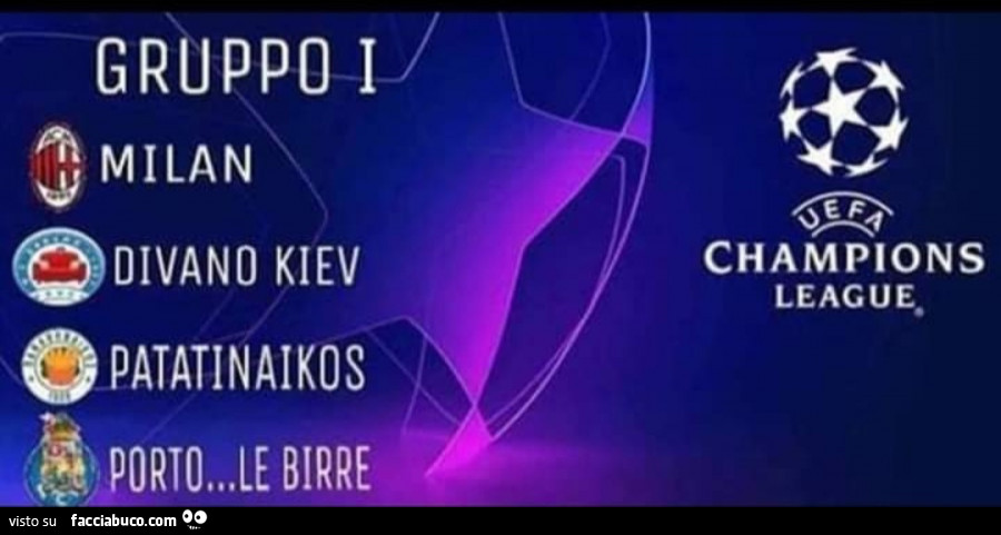 Gruppo I di Europa League 2019/2020. Milan, Divano Kiev, Patatikaikos. Porto le birre