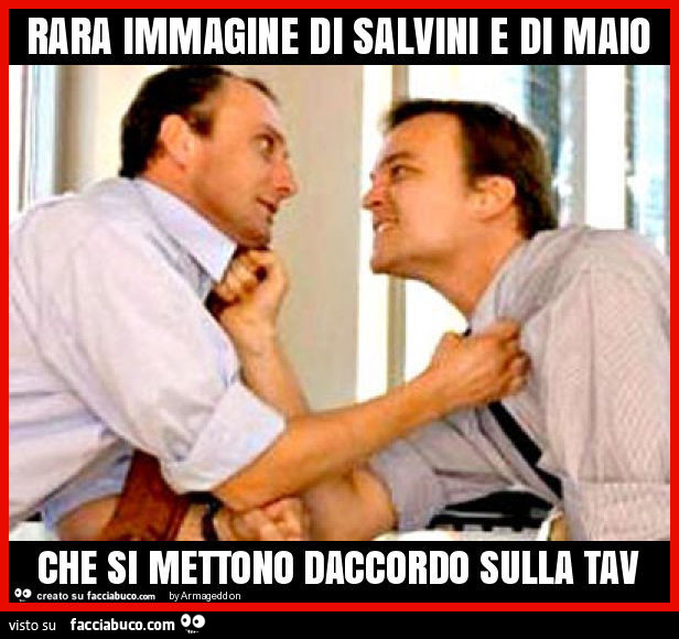 Rara immagine di salvini e di maio che si mettono daccordo sulla tav