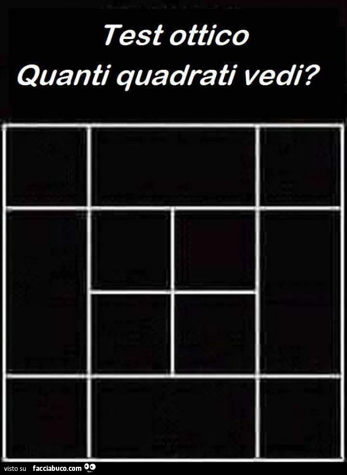 Test ottico quanti quadrati vedi?