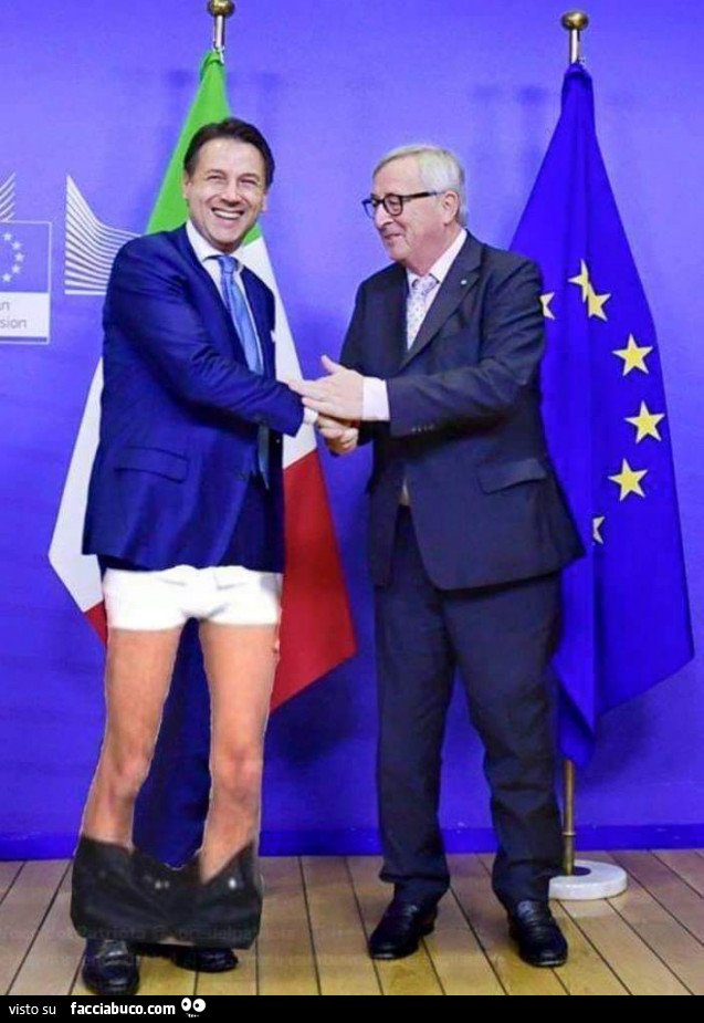 Juncker saluta Conte in mutande