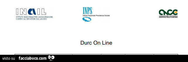 Inail, Inps, Durc On Line - Facciabuco.com