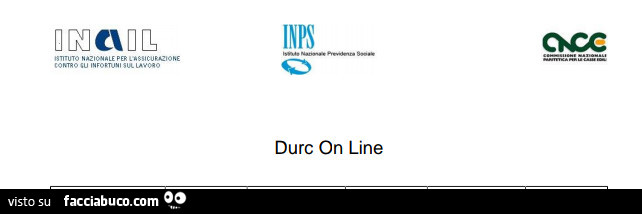 Inail, Inps, Durc On Line