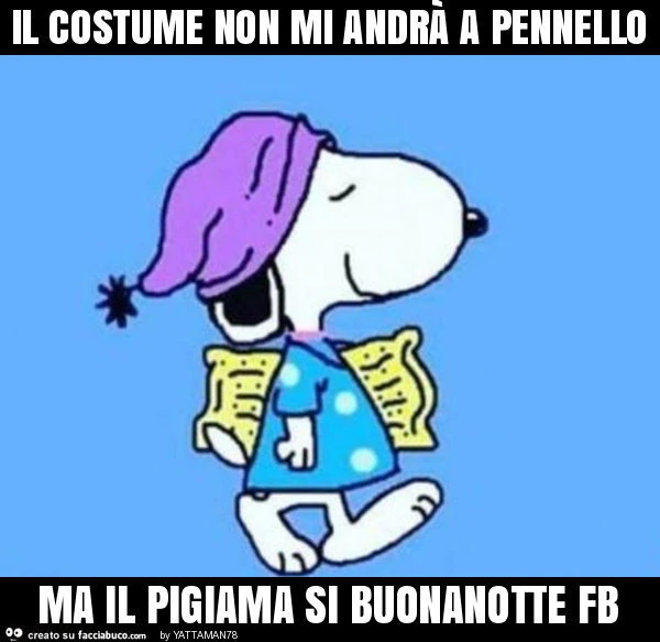 Il costume non mi andrà a pennello ma il pigiama si buonanotte fb