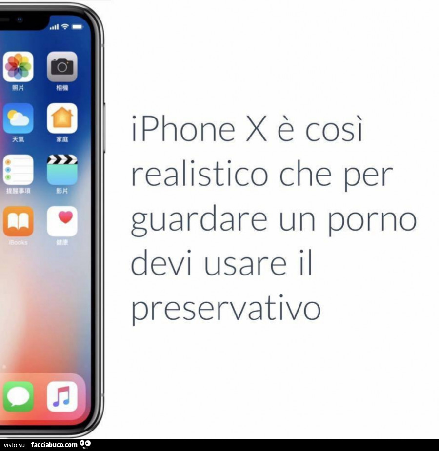 Iphone x è così realistico che per guardare un porno devi usare il preservativo