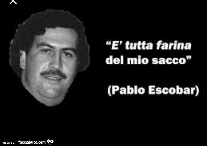 È tutta farina del mio sacco. Pablo Escobar