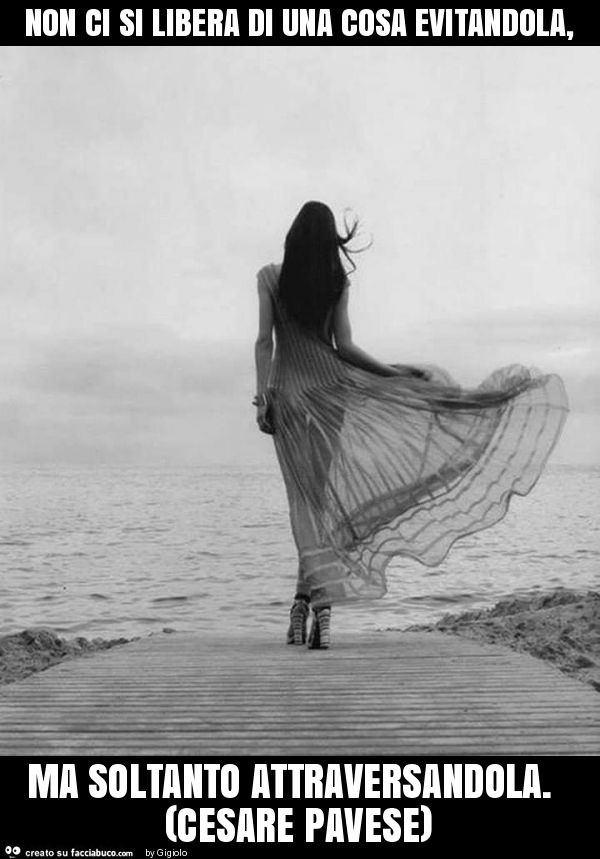 Non ci si libera di una cosa evitandola, ma soltanto attraversandola. (Cesare pavese)