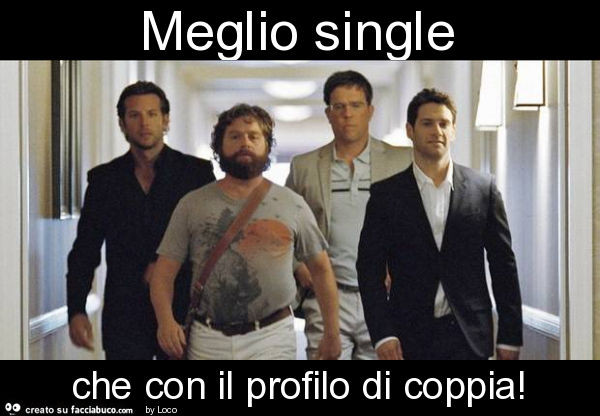 Meglio single che con il profilo di coppia