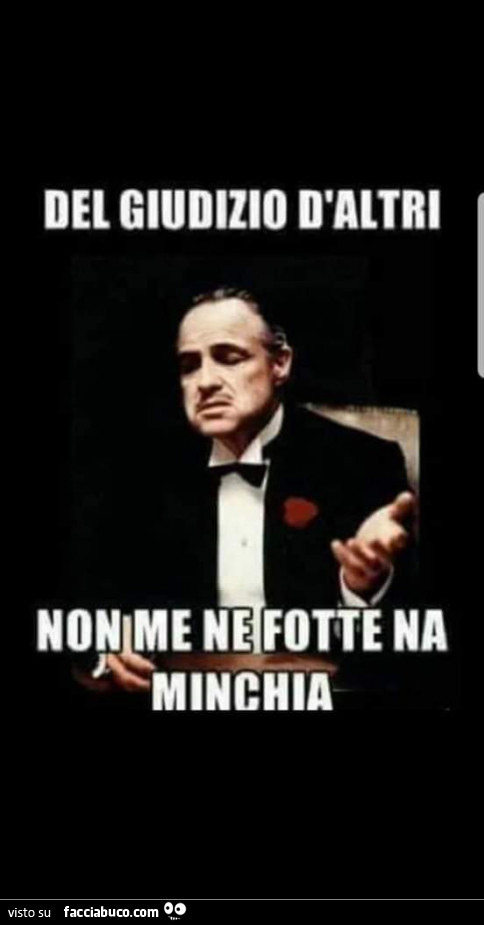 Del giudizio d'altri non ne fotte na minchia