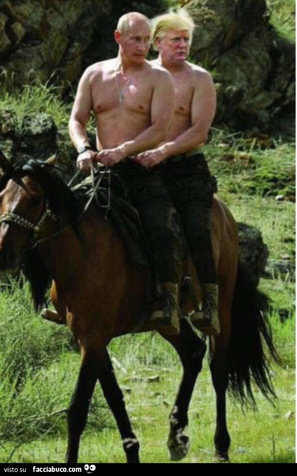 Trump e Putin assieme a cavallo