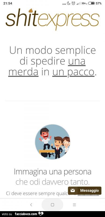 Shitexpress un modo semplice di spedire una merda in un pacco