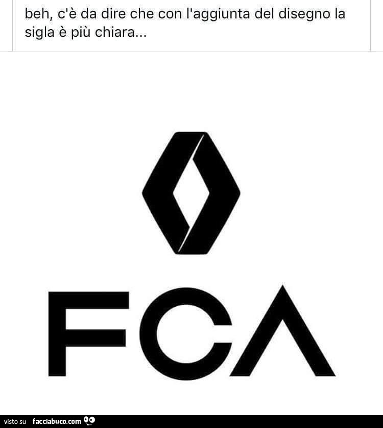 Beh, c'è da dire che con l'aggiunta del disegno la sigla è più chiara. Renault FCA