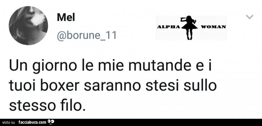 Un giorno le mie mutande e i tuoi boxer saranno stesi sullo stesso filo