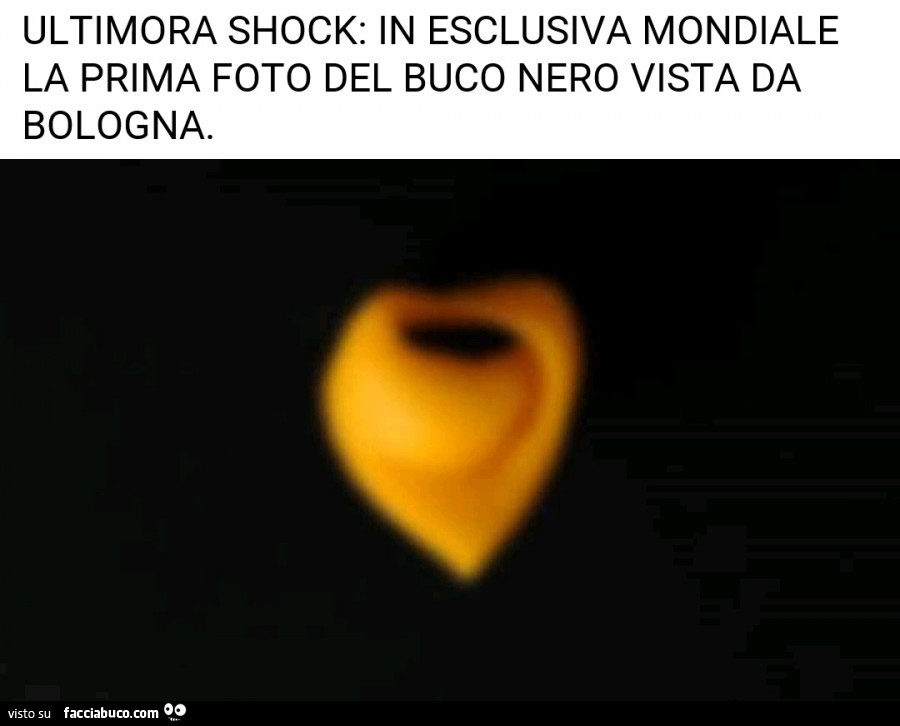 Ultimora shock: in esclusiva mondiale la prima foto del buco nero vista da bologna