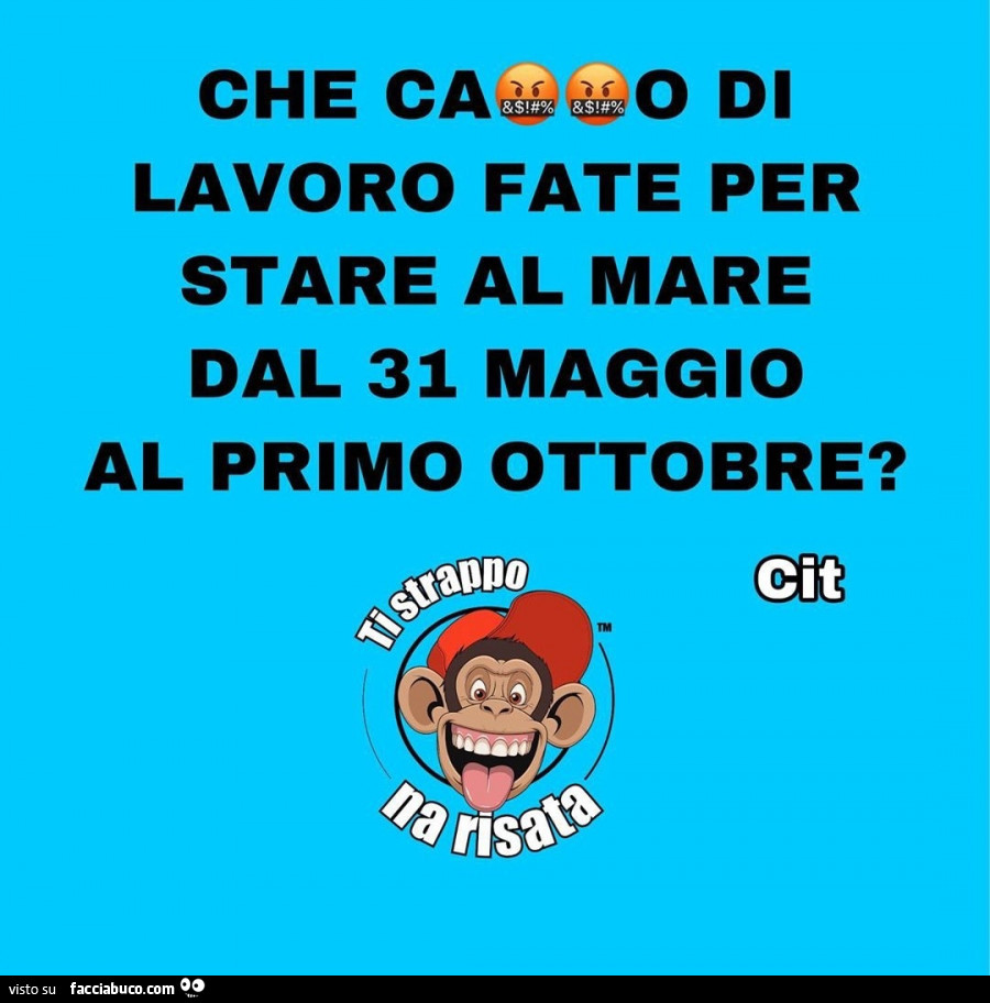 Che cazzo di lavoro fate per stare al mare dal 31 Maggio al primo Ottobre