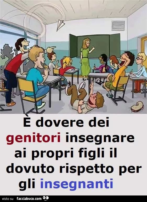 E Dovere Dei Genitori Insegnare Ai Propri Figli Il Dovuto Rispetto Per Gli Insegnanti Facciabuco Com