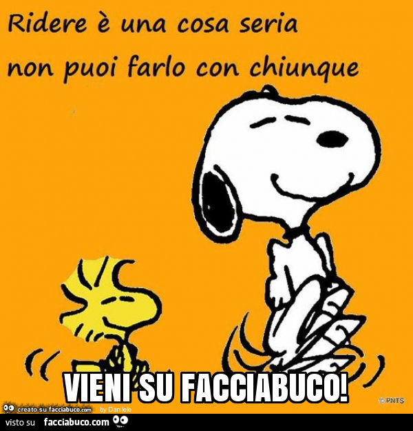 Ridere è una cosa seria, non puoi farlo con chiunque. Vieni su facciabuco