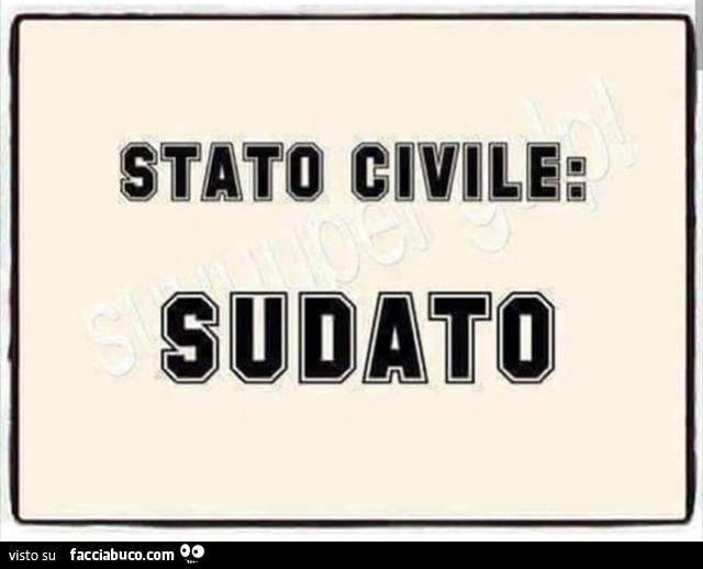 Stato civile: sudato